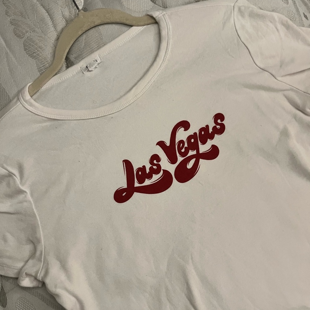 Garage White Tee with Black Logo Tag